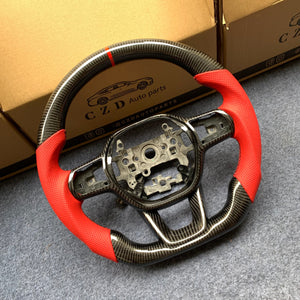 CZD Autoparts For Honda 11th gen Civic XI carbon fiber steering wheel gloss carbon fiber trim