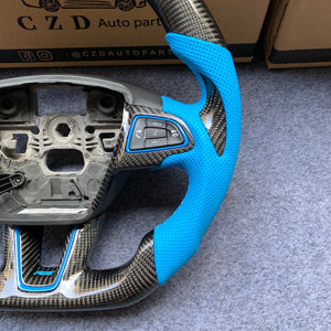 2017-2018 Ford EcoSport/Escape/Focus RS ST/Kuga/C-MAX/Grand C-Max/EcoSport SE carbon fiber steering wheel with perforated leather from czd auto parts