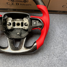Load image into Gallery viewer, CZD auto parts for Dodge (SRT) Challenger 2015-2021 carbon fiber steering wheel with red perforated leather side