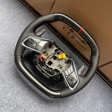 Load image into Gallery viewer, CZD autoparts for Chevrolet Corvette C8 2020+ carbon fiber steering wheel with black perforated leather side