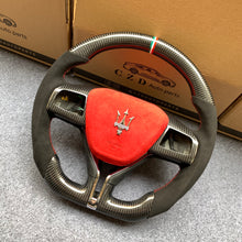 Load image into Gallery viewer, CZD auto parts carbon fiber steering wheel for Maserati Ghibli M157 2014-2019 with red airbag cover