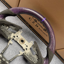 Load image into Gallery viewer, czd auto parts for Honda 10th gen Civic SI 2016-2021 carbon fiber steering wheel with gloss purple carbon fiber &amp; alcantara leather side