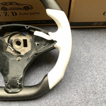 Load image into Gallery viewer, CZD auto parts for Tesla Model X 2016-2020 carbon fiber steering wheel with white alcantara leather side