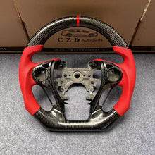 Load image into Gallery viewer, CZD auto parts for Honda Ridgeline 2017-2020 carbon fiber steering wheel with red perforated leather side