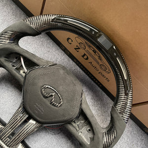 czd auto parts carbon fiber steering wheel for Infiniti Q60 with alcantara