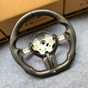 CZD Autoparts For BMW X5 M F85 X6 M F86 carbon fiber steering wheel gloss carbon fiber top&bottom