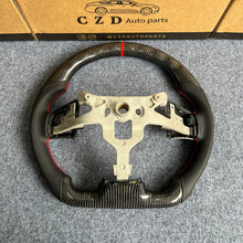 Load image into Gallery viewer, CZD autoparts for  Chevrolet Corvette C6 Z06 C6 2005-2013 carbon fiber steering wheel with a red logo in the bottom