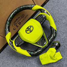 Load image into Gallery viewer, czd auto parts carbon fiber steering wheel for Toyota Avalon 2018-2022 with green airbag cover