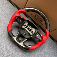 Load image into Gallery viewer, CZD auto parts for Dodge (SRT) Challenger 2015-2021 carbon fiber steering wheel with red perforated leather side
