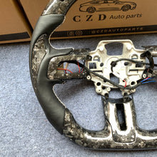 Load image into Gallery viewer, CZD auto parts for Ford Mustang 2018-2022 carbon fiber steering wheel with white flakes forged carbon &amp; LED top