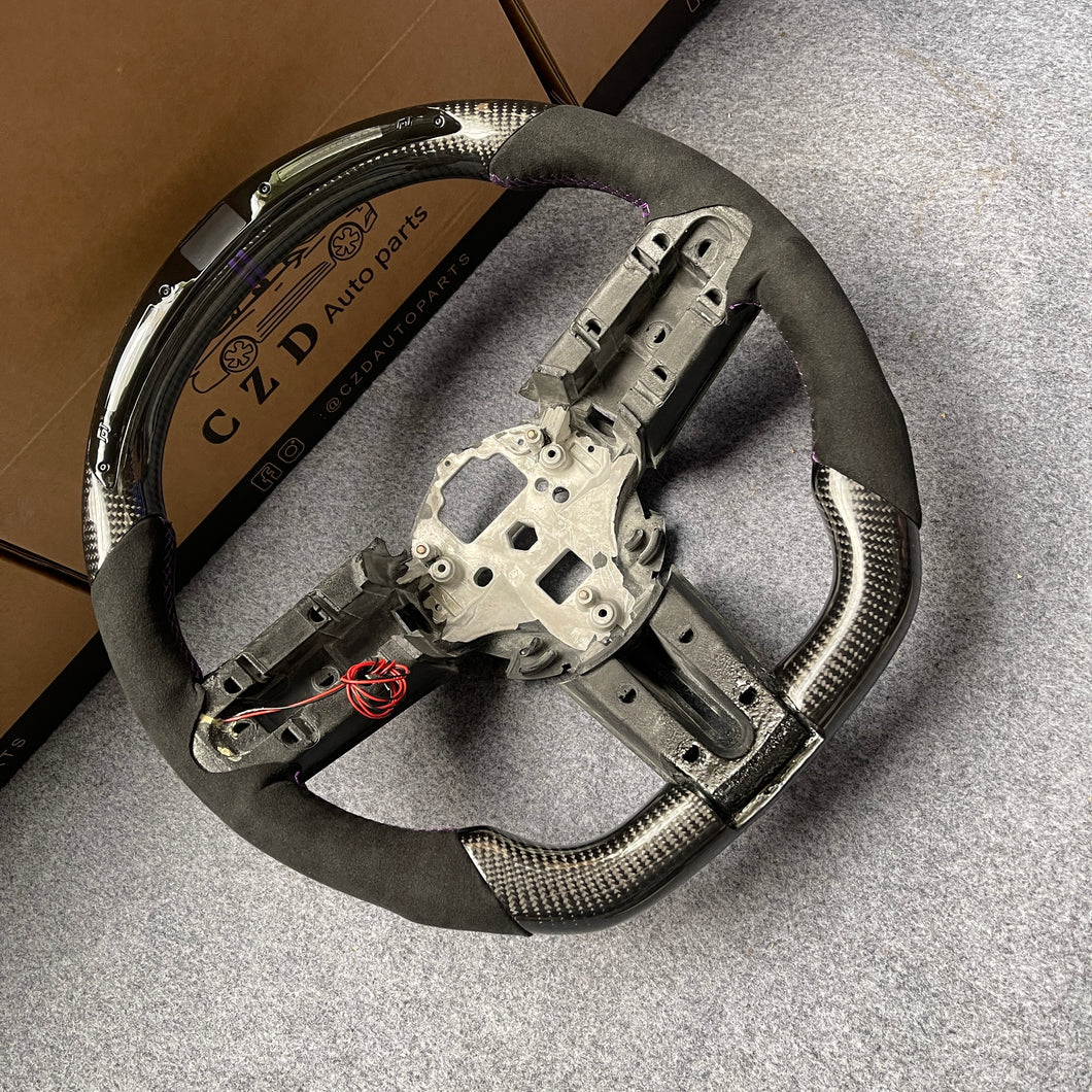 CZD auto parts carbon fiber steering wheel for Ford Mustang Shelby GT500 2010-2014 with led shift light