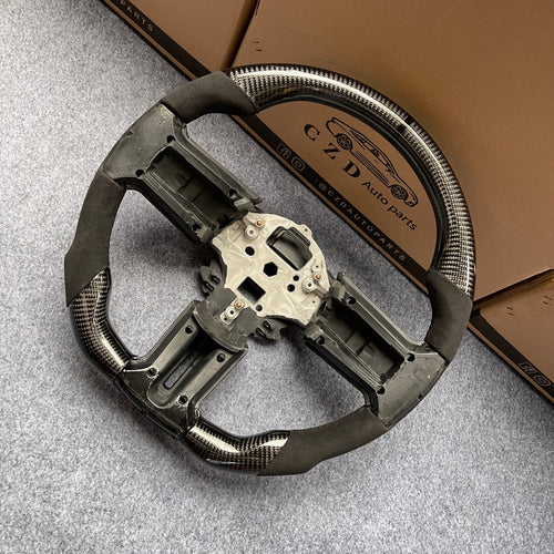 CZD autoparts for  Ford Mustang 2009-2014  carbon fiber steering wheel with alcantara leather side