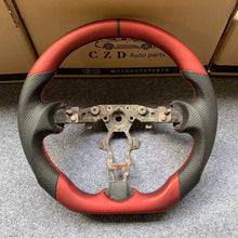 Load image into Gallery viewer, CZD auto parts for Nissan Note (UK)carbon fiber steering wheel  with red smooth leather top &amp; bottom