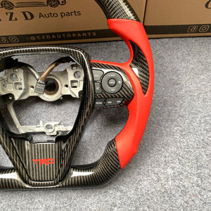 CZD auto parts for Toyota 8th gen Camry se xse le xle 2018-2022 carbon fiber steering wheel with red stripe line