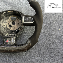 Load image into Gallery viewer, CZD auto parts for S3 S4 S5 S6 S8 carbon fiber steering wheel with forged carbon fiber