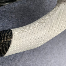 Load image into Gallery viewer, CZD auto parts for Infiniti EX35/ EX37/ G25/ G35/ G37/ G37X/ Q40/ Q60/ QX50 2007-2018 carbon fiber steering wheel with white perforated leather