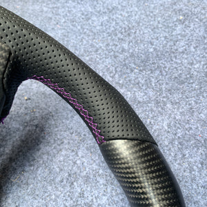 CZD auto parts for Ford Mustang/SHELBY/GT350 2015-2017 Carbon Fiber Steering Wheel with purple stitching