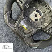 Load image into Gallery viewer, CZD auto parts for TOYOTA SUPRA A90 A91 MK5 2020-2021 carbon fiber steering wheel with yellow thumb grips