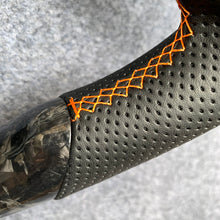 Load image into Gallery viewer, CZD auto parts for Ford Mustang/SHELBY/GT350R 2018-2022 Carbon Fiber Steering Wheel with regular forged carbon fiber and orange stitching