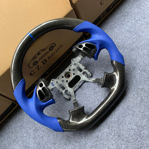 czd auto parts carbon fiber steering wheel for Acura TL 2004-2006 with blue perforated leather