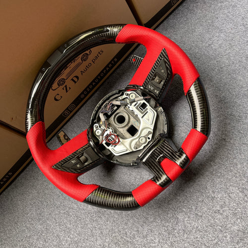 CZD auto parts carbon fiber steering wheel for camaro 2010-2011 with gloss carbon fiber paddle shifters