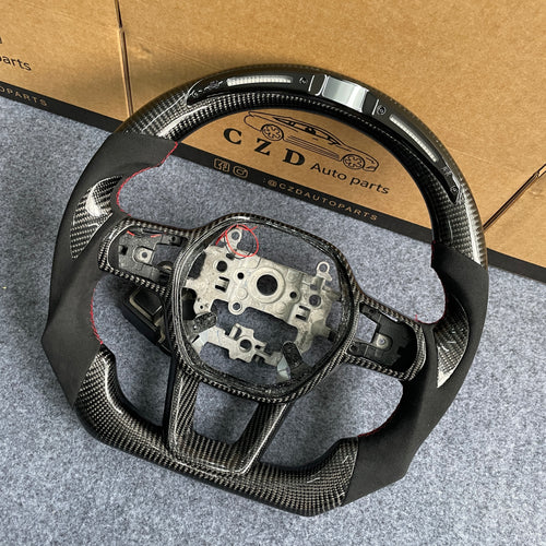 czd auto parts carbon fiber steering wheel for Honda 11th gen Civic XI 2021-2022 with gloss carbon fiber thumbgrips