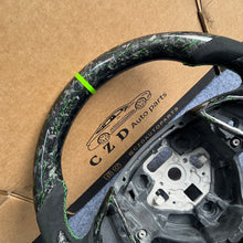 Load image into Gallery viewer, CZD auto parts for Chevrolet 6th gen Camaro 2016-2020 carbon fiber steering wheel with forged carbon fiber with green  wire