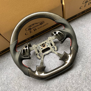 czd auto parts carbon fiber steering wheel for Acura TL 2004-2006 with black perforated leather