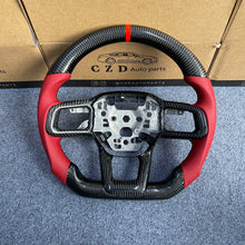 Load image into Gallery viewer, CZD auto parts for Ford Mustang 2024+ carbon fiber steering wheel with red perforated leather