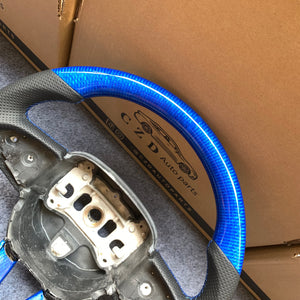 CZD Autoparts for Dodge (SRT) Challenger 2015-2021 carbon carbon fiber steering wheel blue wire carbon fiber top and bottom