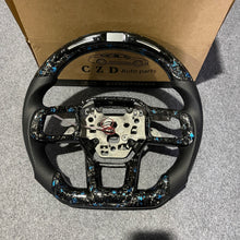 Load image into Gallery viewer, CZD auto parts for Ford Mustang 2024+ carbon fiber steering wheel with forged carbon blue flakes