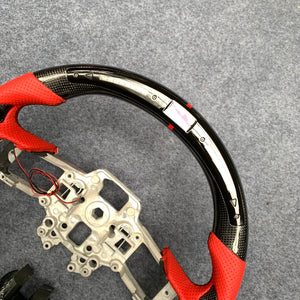 CZD Autoparts for  Ford Mustang 2018-2022 carbon fiber steering wheel gloss black carbon fiber thumb grpis