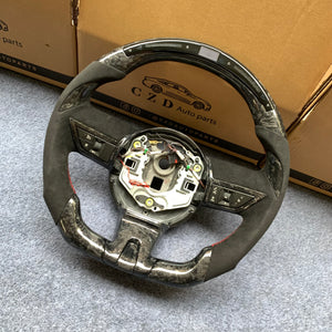 CZD auto parts carbon fiber steering wheel for camaro 2010-2011 with gloss forge carbon fiber thumbgrips