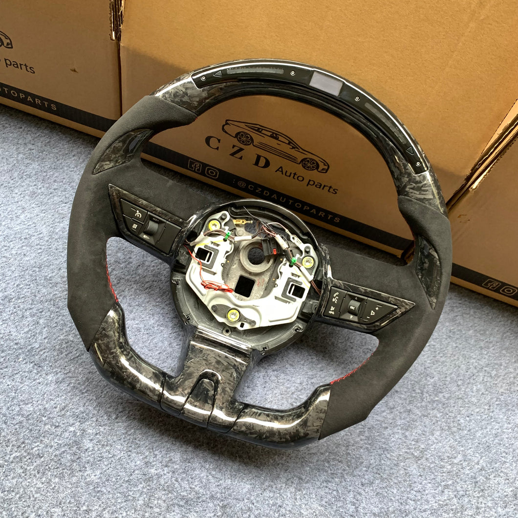 CZD auto parts carbon fiber steering wheel for camaro 2010-2011 with gloss forge carbon fiber thumbgrips