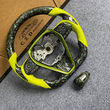 Load image into Gallery viewer, czd auto parts carbon fiber steering wheel for Toyota 8th gen Camry se xse le xle 2018-2022 with green perforated leather