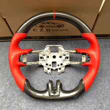 Load image into Gallery viewer, CZD autoparts for Ford Mustang 2015-2017 carbon fiber steering wheel with red smooth leather