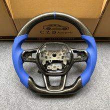 Load image into Gallery viewer, CZD auto parts for Honda 11th gen Civic XI 2021-2022 carbon fiber steering wheel with blue perforated leather side