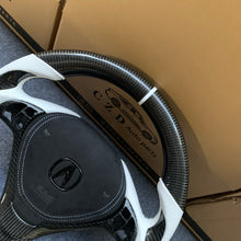 Load image into Gallery viewer, czd auto parts carbon fiber steering wheel for Acura TL/ILX with white stitch and gear knob