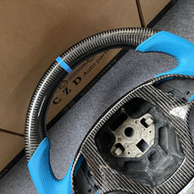 Load image into Gallery viewer, CZD autoparts for Chevrolet Corvette C7 2014-2019 carbon fiber steering wheel with blue perforated leather side