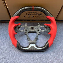 Load image into Gallery viewer, CZD auto parts For Honda FK2 Carbon Fiber Steering Wheel With Red Perforated Leather