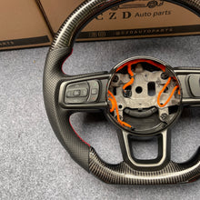 Load image into Gallery viewer, CZD auto parts JEEP WRANGLER JL GLADIATOR 2018+ carbon fiber steering wheel with gloss black carbon
