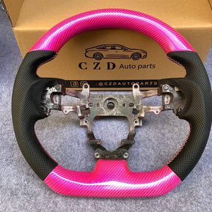czd auto parts carbon fiber steering wheel for Honda 9th gen Civic/SI 2012-2015 with gloss pink carbon fiber