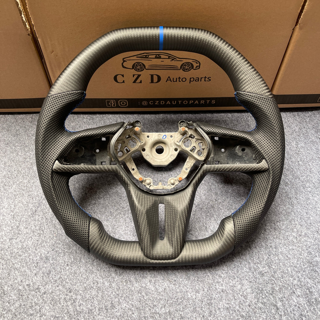 CZD autoparts for Nissan GTR R50 2017-2022 carbon fiber steering wheel with blue stitching