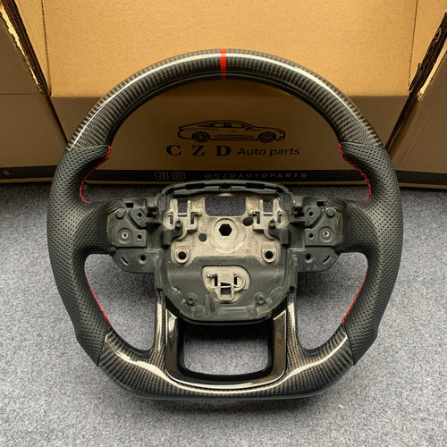 czd auto parts carbon fiber steering wheel for Land Rover with red stripe