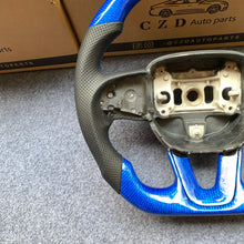 Load image into Gallery viewer, CZD Autoparts for Dodge (SRT) Challenger 2015-2021 carbon carbon fiber steering wheel blue wire carbon fiber top and bottom