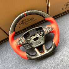 Load image into Gallery viewer, CZD auto parts for Ford Kuga 2016-2019 carbon fiber steering wheel with red perforated leather side