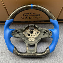 Load image into Gallery viewer, CZD auto parts for Volkswagen Golf 7 GTI Golf R MK7 VW Polo GTI Scirocco 2015 2016 carbon fiber steering wheel with blue perforated leather side