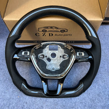 Load image into Gallery viewer, CZD auto parts for Volkswagen Golf 7 GTI Golf R MK7 VW Polo GTI Scirocco 2015 2016 carbon fiber steering wheel with black perforated leather side