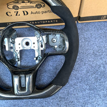 Load image into Gallery viewer, CZD auto parts carbon fiber steering wheel for Mitsubishi Lancer Evolution Evo 10 with white stripe