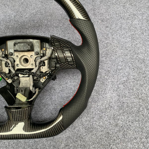 czd auto parts carbon fiber steering wheel for Accord V6/Forum/coupe/CL9/CL7 with black perforated leather